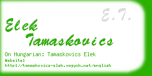 elek tamaskovics business card